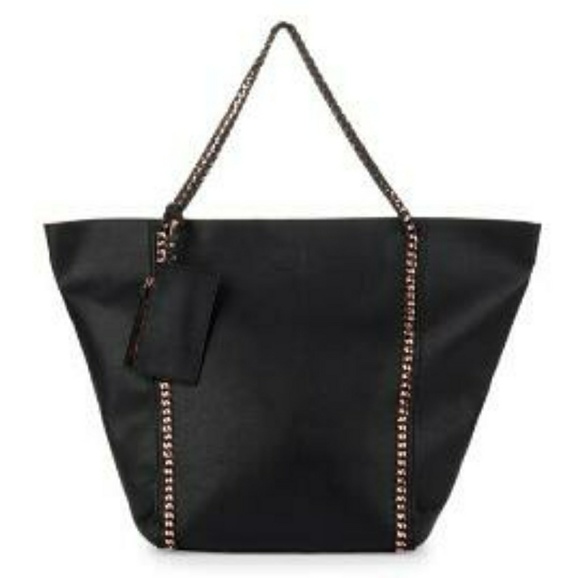 Violet Ray Handbags - NWT Blk Braided Chain Handle Tote FirmPrice Last 1